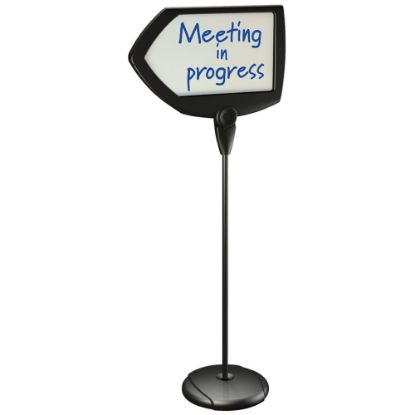 Picture of MasterVision Arrow Easy-Clean Dry-Erase Sign Stand, 17in x 25in, Silver/Black