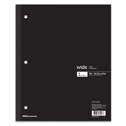 Picture of Office Depot Brand Wireless Notebook, 8in x 10-1/2in, Wide Ruled, 80 Sheets, Black