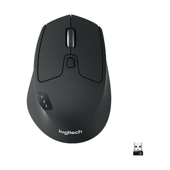 Picture of Logitech M720 Triathlon Multi-Device Wireless Mouse, Black/Gray, 910-004790