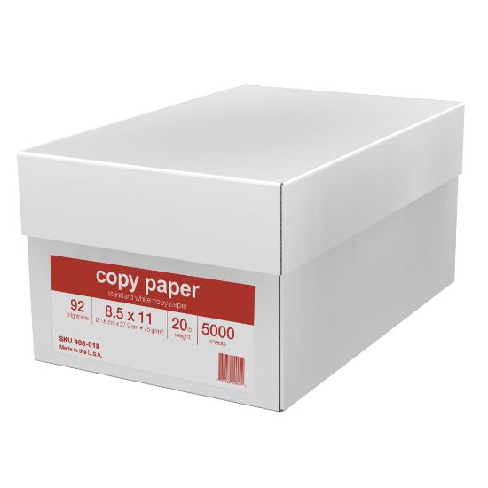 Picture of Office Depot Brand Copy Paper, 10 Reams, White, Letter Size (8 1/2in x 11in), 500 Sheets Per Ream, 20 Lb