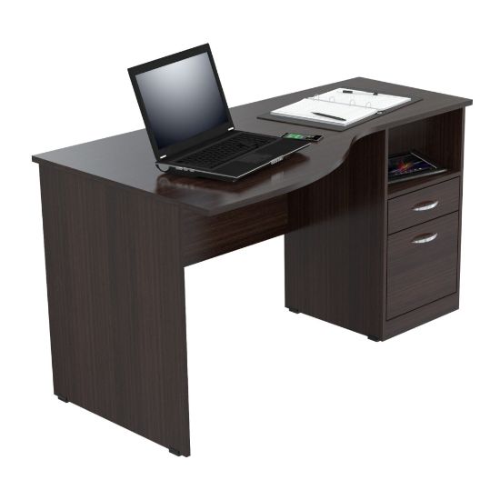 Picture of Inval Contemporary Curved Top 55inW Writing Desk, Espresso-Wengue