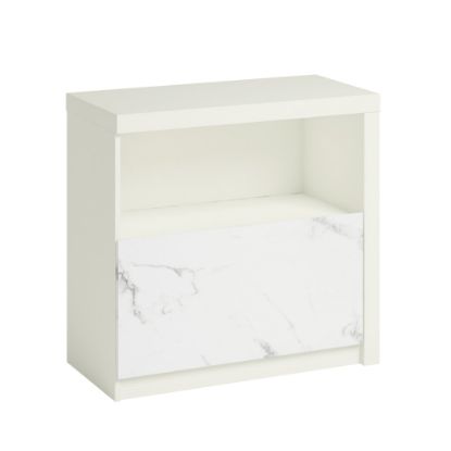 Picture of Sauder Hudson Court 31-3/8inW x 15-3/8inD Lateral 1-Drawer File Cabinet, Pearl Oak/Faux White Marble