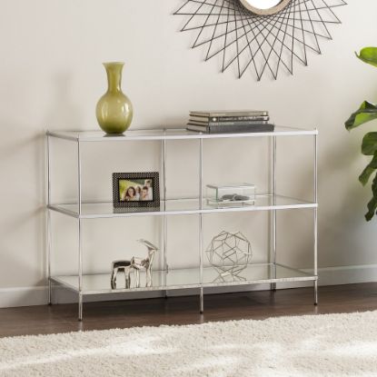 Picture of SEI Furniture Knox Glam Mirrored Console Table, Rectangular, Chrome