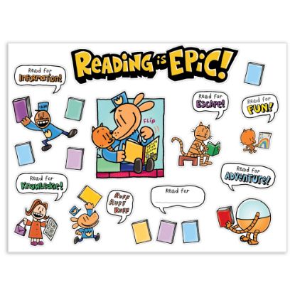 Picture of Scholastic Teachers Friend Dog Man Reading Is Epic! Bulletin Board Set, Grades 1 - 5