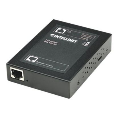 Picture of Intellinet Power over Ethernet (PoE+) Splitter, IEEE802.3at, 5, 7.5, 9 or 12 V DC output voltage - PoE splitter - black