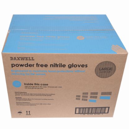 Picture of Daxwell Nitrile Gloves, Large, 100 Pairs Per Box, Case Of 10 Boxes