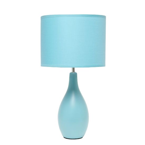 Picture of Simple Designs Bowling Pin Base Table Lamp, 19inH, Blue Shade/Blue Base