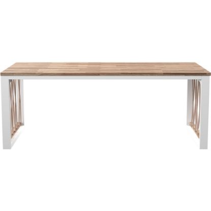 Picture of SEI Wallmond Outdoor Cocktail Table, 15inH x 39-1/4inW x 19-3/4inD, Acacia/White