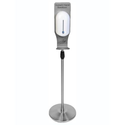 Picture of CSL Touch-Free Hand Sanitizer Dispenser And Stand, 48inH x 14inW x 14inD, Silver/White