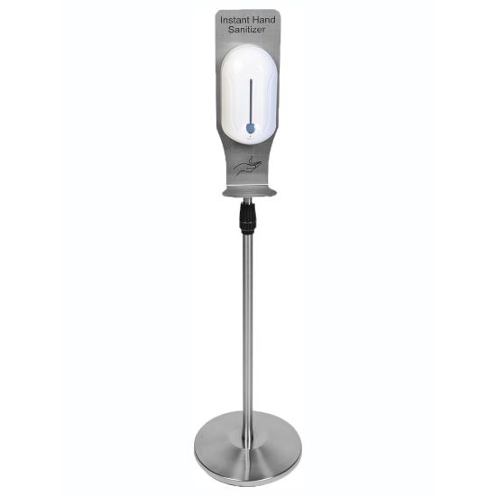 Picture of CSL Touch-Free Hand Sanitizer Dispenser And Stand, 48inH x 14inW x 14inD, Silver/White