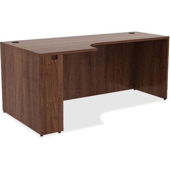 Picture of Lorell Essentials 72inW Left Corner Computer Desk Credenza, Walnut