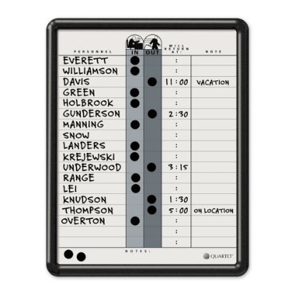 Picture of Quartet Classic Gray In/Out Board, 11in x 14in, Aluminum Frame With Black Finish