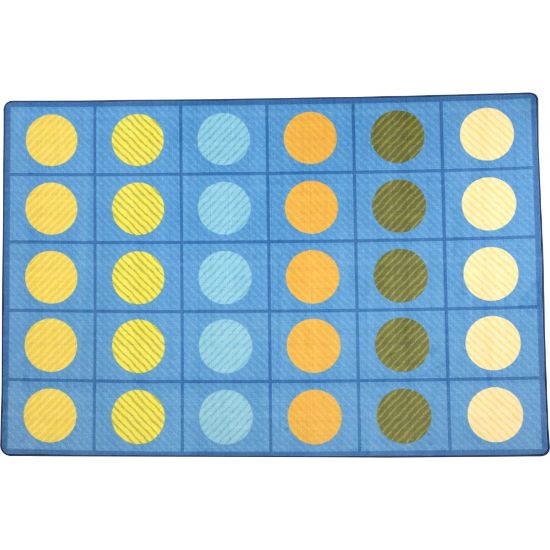 Picture of Carpets for Kids Pixel Perfect Collection Calming Colors Open Seating Rug, 6ft x 9ft, Blue