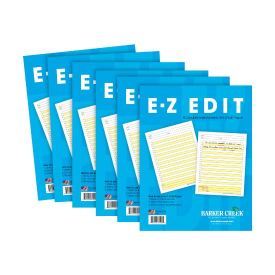 Picture of Barker Creek E-Z Edit Paper Set, Grades 1-College, 50 Sheets, Pack Of 6