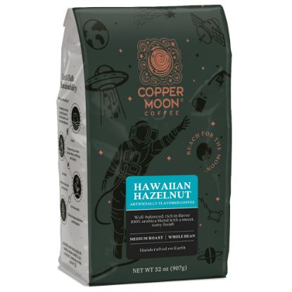 Picture of Copper Moon Coffee Whole Bean Coffee, Hawaiian Hazelnut, 2 Lb Per Bag, Carton Of 4 Bags