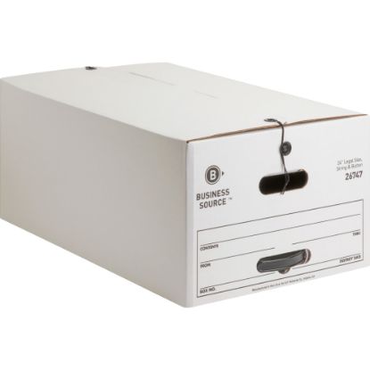 Picture of Business Source Medium-Duty Storage Boxes, Legal Size, 15in x 24in x 10in, White, Box Of 12