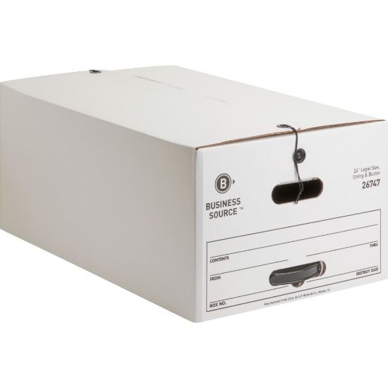 Picture of Business Source Medium-Duty Storage Boxes, Legal Size, 15in x 24in x 10in, White, Box Of 12