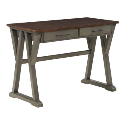 Picture of Office Star Jericho 42inW Rustic Writing Desk, Slate Gray