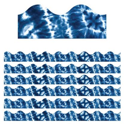 Picture of Eureka School Extra-Wide Deco Trim, Shibori Tie-Dye, 37' Per Pack, Set Of 6 Packs