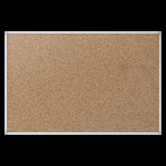 Picture of Quartet Economy Cork Bulletin Board, 36in x 24in, Aluminum Frame With Oak Finish