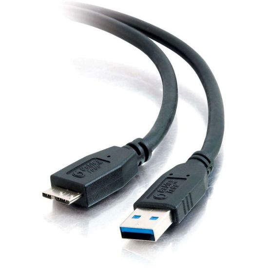 Picture of C2G 2m USB Cable - USB 3.0 A to Micro USB B Cable (6ft) - USB Phone Cable - USB - 6.56 ft - Type A Male USB - Micro Type B Male USB - Shielding - Black