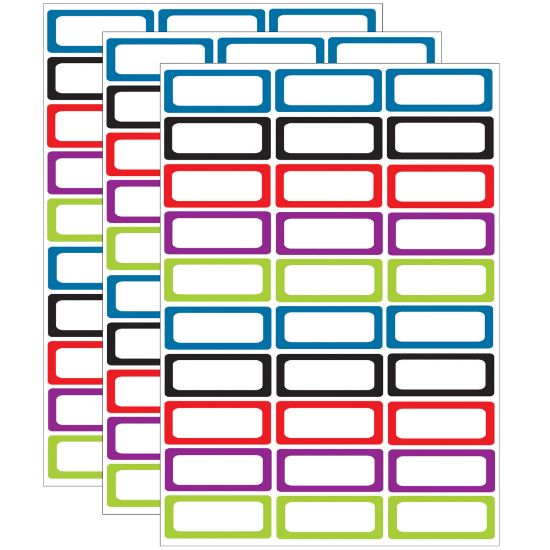 Picture of Ashley Productions Die-Cut Magnetic Foam Labels/Nameplates, 2-1/2in x 1in, Assorted Colors, 30 Labels Per Pack, Set Of 3 Packs