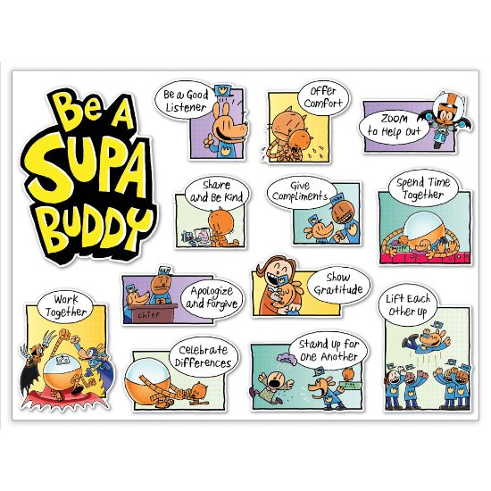 Picture of Scholastic Teachers Friend Dog Man Be A Supa Buddy Bulletin Board Set, Grades 1 - 5