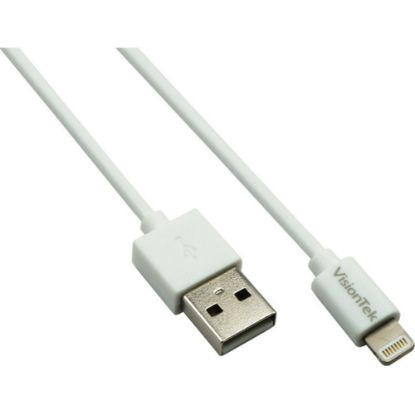 Picture of VisionTek Lightning to USB 2 Meter Cable White (M/M) - 6.6 Ft USB lightning cable for iPhone, iPad Air, iPad Mini, iPod - Data and Power