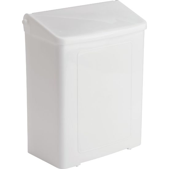 Picture of Impact Safe-Use Wall Mountable Sanitary Napkin Receptacle, 10-5/8inH, 9inW x 4-5/8inD, White