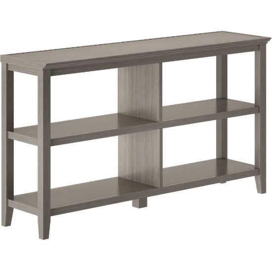 Picture of New Ridge Home Goods 30-1/4inH 3-Tier Low Wooden Bookcase, Washed Gray