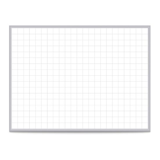 Picture of Ghent Grid Magnetic Dry-Erase Whiteboard, 48in x 96in, Aluminum Frame With Silver Finish