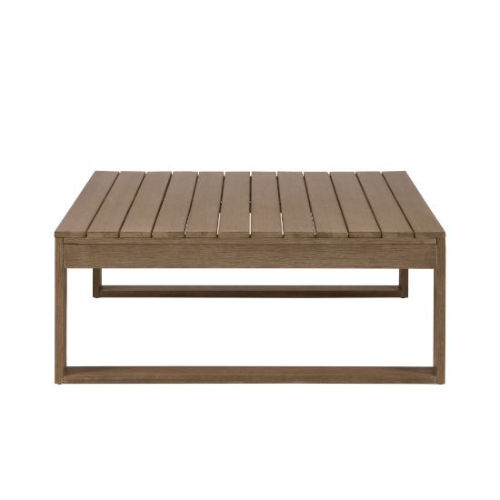 Picture of Linon Boleyn Wood Outdoor Furniture Coffee Table, 15inH x 37-2/5inW x 37-2/5inD, Natural