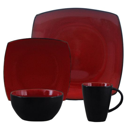 Picture of Gibson Elite Soho Lounge 16-Piece Dinnerware Set, Red