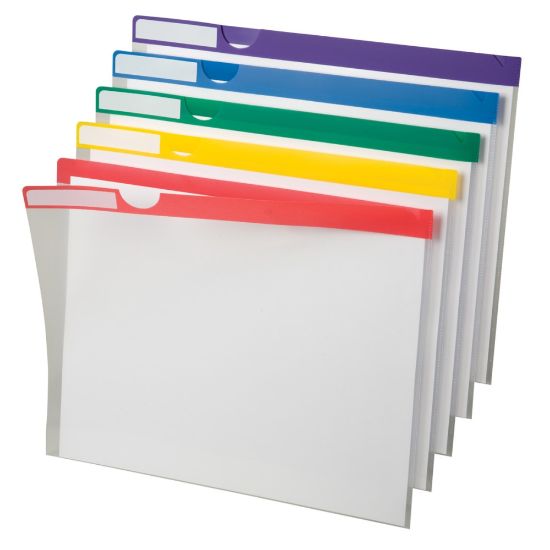 Picture of Pendaflex Poly Index Folders, Letter Size, Clear With Color Stripes, Pack Of 10