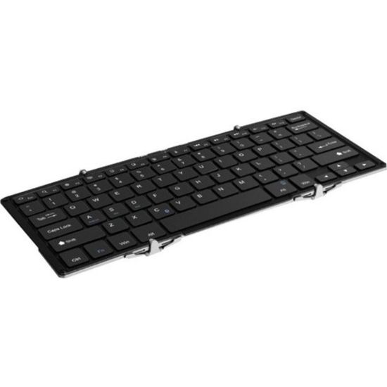 Picture of Aluratek Portable Ultra Slim Tri-Fold Bluetooth Keyboard - Wireless Connectivity - Bluetooth - 79 Key - QWERTY Layout - Computer, Notebook, Tablet, Smartphone - Android, PC, iOS