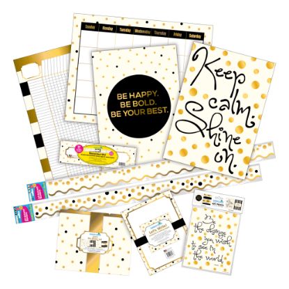 Picture of Barker Creek Classroom Decor Set, Shine On Gold, Pre-K To College