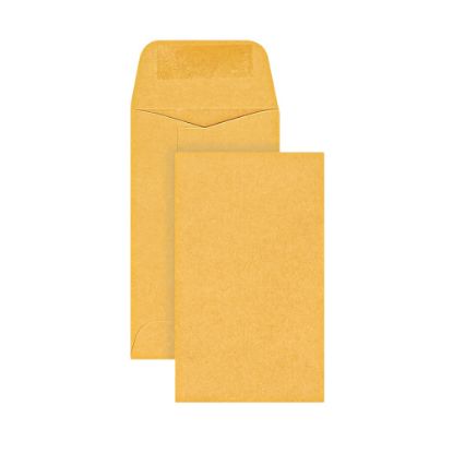 Picture of Office Depot Brand Coin Envelopes, 2-1/2in x 4-1/4in, Gummed Seal, Manila, Box Of 500