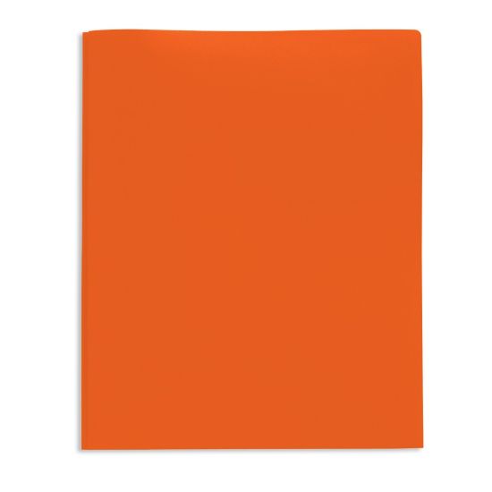 Picture of Office Depot Brand 2-Pocket School-Grade Poly Folder with Prongs, Letter Size, Orange