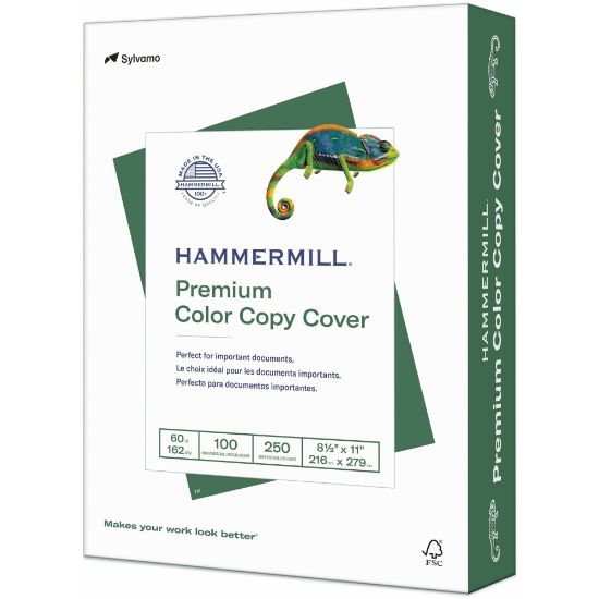 Picture of Hammermill Color Card Stock, White, Letter (8.5in x 11in), 60 Lb, Pack Of 250