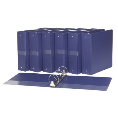 Picture of Just Basics Economy Reference Binders, 3in Rings, Blue, Set Of 12 Binders