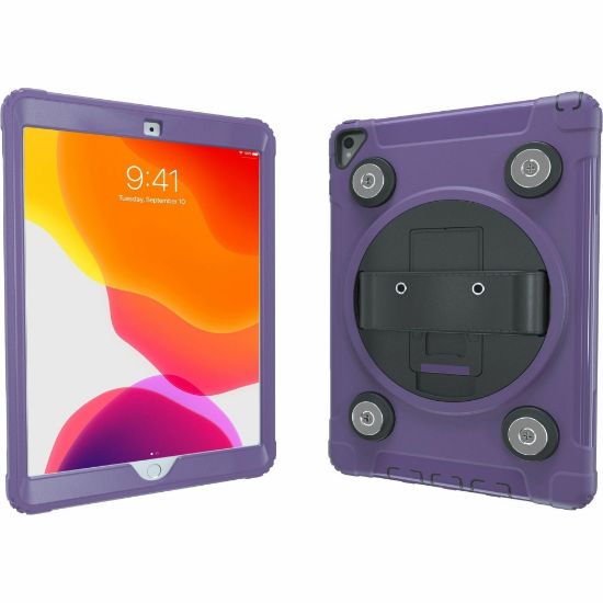 Picture of CTA Digital Magnetic Splash-Proof Case with Metal Mounting Plates for iPad 7th/ 8th/ 9th Gen 10.2, iPad Air 3, iPad Pro 10.5, Purple - Splash Proof, Impact Resistant, Water Resistant - Silicone Body - 10.3in Height x 7.8in Width x 1in Depth - 1 Pack