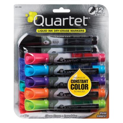 Picture of Quartet EnduraGlide Dry-Erase Markers, Chisel-Tip, Assorted Colors, Pack Of 12