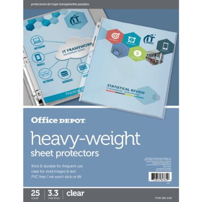 Picture of Office Depot Brand Heavyweight Sheet Protectors, 8-1/2in x 11in, Clear, Pack Of 25