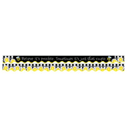 Picture of Barker Creek Scalloped-Edge Double-Sided Borders, 2 1/4in x 36in, Believe Its Possible (Buffalo Plaid Collection), Pack Of 13