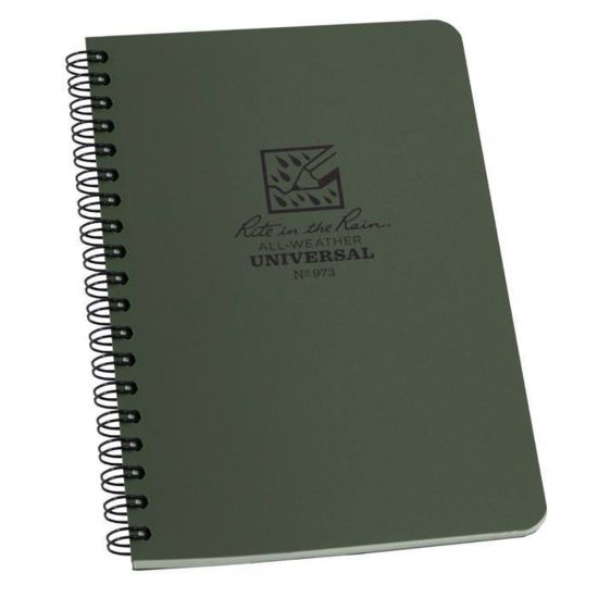 Picture of Rite in the Rain All-Weather Spiral Notebooks, Side, 4-5/8in x 7in, 64 Pages (32 Sheets), Green, Pack Of 6 Notebooks