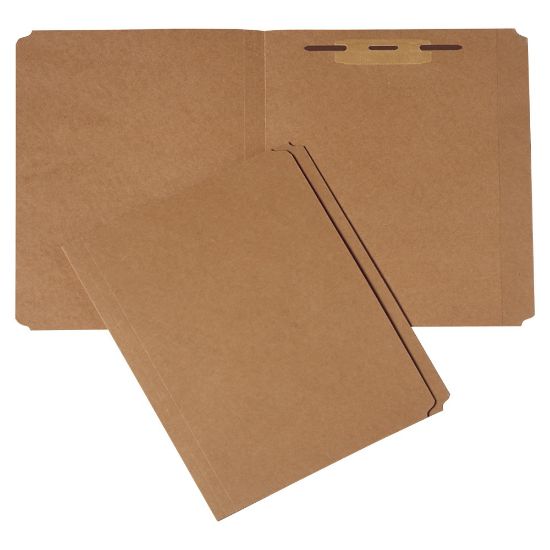 Picture of SKILCRAFT File Folders, With 1 Fastener, Straight Cut, Letter Size, 30% Recycled, Kraft, Pack Of 100 (AbilityOne 7530-00-889-3555)