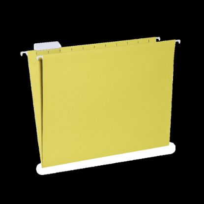 Picture of SKILCRAFT Hanging File Folders, 1/5 Cut, 2in Expansion, Letter Size, Yellow, Box Of 25 Folders (AbilityOne 7530-01-364-9501)