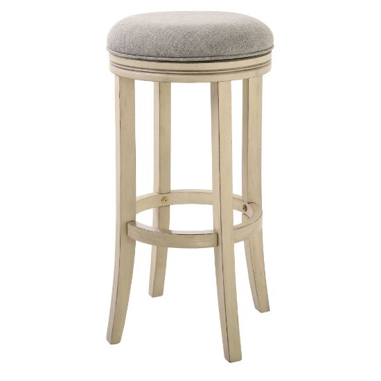 Picture of New Ridge Home Goods Victoria Swivel Bar Stool, Ivory/Paradigm Quartz