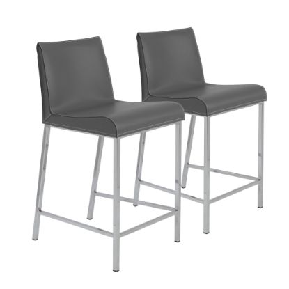 Picture of Eurostyle Cam-C Counter Stools, Silver/Gray, Set Of 2 Stools