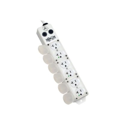 Picture of Tripp Lite Safe-IT Power Strip Hospital Medical Grade Antimicrobial UL 1363A 6 Outlet 25ft Cord - Power strip - 20 A - AC 120 V - input: NEMA 5-20P - output connectors: 6 (NEMA 5-20R) - 25 ft cord - white